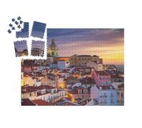 puzzleYOU : Smart Sorted® | Puzzle Photo 1000 pièces « Lever de Soleil sur Lisbonne, Capitale du Portugal »