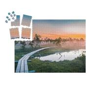 puzzleYOU : Smart Sorted® | Puzzle Photo 1000 pièces « Lever de Soleil sur Un Marais Brumeux, Parc National de Kemeri, Lettonie »