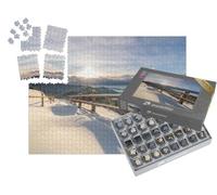puzzleYOU : Smart Sorted® | Puzzle Photo 1000 pièces « Lever Magique du Soleil d'hiver sur Le Magdalensberg »