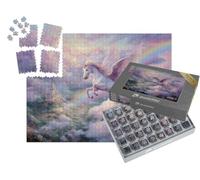 puzzleYOU : Smart Sorted® | Puzzle Photo 1000 pièces « Licorne Rose Magique survolant Le château »