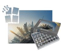 puzzleYOU : Smart Sorted® | Puzzle Photo 1000 pièces « Ligne d'horizon de Dubaï, Effet Petite Planète »