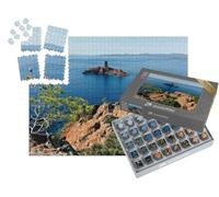 puzzleYOU : Smart Sorted® | Puzzle Photo 1000 pièces « L'île d'or, Vue du Cap du Dramont, Le Hameau de Saint-Raphaël situé dans Le Massif de l'Esterel »