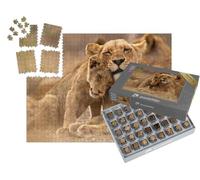 puzzleYOU : Smart Sorted® | Puzzle Photo 1000 pièces « Lionne et lionceau dans Le Parc National Kruger, Afrique du Sud »