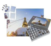 puzzleYOU : Smart Sorted® | Puzzle Photo 1000 pièces « Lumière dorée au Temple des singes de Swayambhunath, Katmandou, Népal »