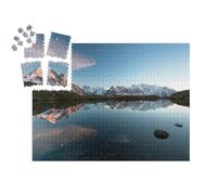 puzzleYOU : Smart Sorted® | Puzzle Photo 1000 pièces « Lumière du Soir sur Le lac de Chésserys avec Les Montagnes en arrière-Plan à Chamonix, Alpes, France »