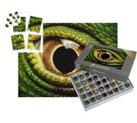 puzzleYOU : Smart Sorted® | Puzzle Photo 1000 pièces « Macrophotographie de l'œil d'un Iguane Vert »