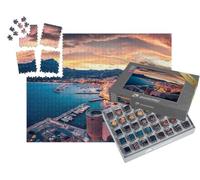puzzleYOU : Smart Sorted® | Puzzle Photo 1000 pièces « Magnifique Paysage Urbain du Soir du Port de Calvi »