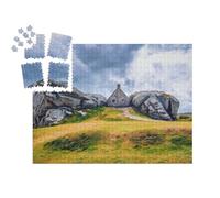 puzzleYOU : Smart Sorted® | Puzzle Photo 1000 pièces « Maison Entre Les rochers dans Le Village de Meneham, Kerlouan, Finistere, Bretagne, France »
