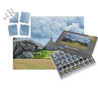 puzzleYOU : Smart Sorted® | Puzzle Photo 1000 pièces « Maison Entre Les rochers dans Le Village de Meneham, Kerlouan, Finistere, Bretagne, France »