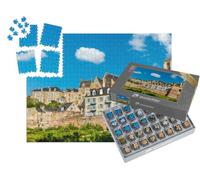 puzzleYOU : Smart Sorted® | Puzzle Photo 1000 pièces « Maisons Traditionnelles derrière Les remparts au Mans - Pays de la Loire, France »