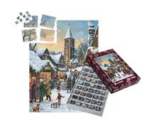 puzzleYOU : Smart Sorted® | Puzzle Photo 1000 pièces « Marché de Noël Festif dans Un Village »