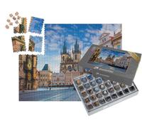 puzzleYOU : Smart Sorted® | Puzzle Photo 1000 pièces « Matin de Printemps : Place de la Vieille Ville avec l'église Tyn, Prague, République tchèque »