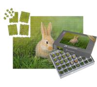 puzzleYOU : Smart Sorted® | Puzzle Photo 1000 pièces « Mignon Lapin mâchant l'herbe Verte »