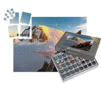 puzzleYOU : Smart Sorted® | Puzzle Photo 1000 pièces « Mont Blanc du Tacul : Soleil couchant dans Les Alpes »