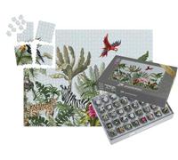 puzzleYOU : Smart Sorted® | Puzzle Photo 1000 pièces « Motif sans Couture avec des Animaux de la Jungle, des Fleurs et des Arbres »