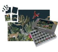 puzzleYOU : Smart Sorted® | Puzzle Photo 1000 pièces « Motif sans Couture avec des Animaux de la Jungle, des Fleurs et des Arbres »