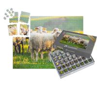 puzzleYOU : Smart Sorted® | Puzzle Photo 1000 pièces « Moutons dans Une Prairie au Coucher du Soleil »