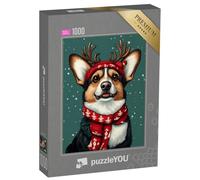 puzzleYOU : Smart Sorted® | Puzzle Photo 1000 pièces « Noël avec Corgi Oskar »