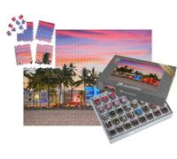 puzzleYOU : Smart Sorted® | Puzzle Photo 1000 pièces « Ocean Drive au Coucher du Soleil, Miami Beach, Floride, États-Unis »