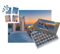 puzzleYOU : Smart Sorted® | Puzzle Photo 1000 pièces « Oia au Coucher de Soleil doré, île de Santorin, Grèce »
