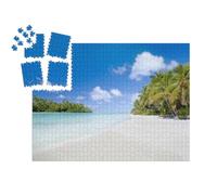puzzleYOU : Smart Sorted® | Puzzle Photo 1000 pièces « One Foot Island : Lieu paradisiaque, Lagon d'Aitutaki, îles Cook, Pacifique Sud »
