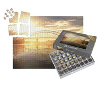 puzzleYOU : Smart Sorted® | Puzzle Photo 1000 pièces « Opéra de Sydney avec Harbour Bridge au Coucher du Soleil, Australie »