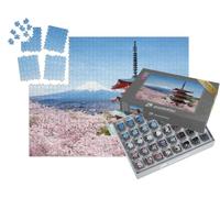 puzzleYOU : Smart Sorted® | Puzzle Photo 1000 pièces « Pagode Chureito et Mont Fuji dans Une mer de cerisiers en Fleurs, Japon »