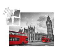 puzzleYOU : Smart Sorted® | Puzzle Photo 1000 pièces « Palais de Westminster, Big Ben, Routmaster-Bus - Impressions de Londres, Angleterre »