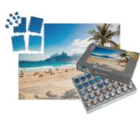 puzzleYOU : Smart Sorted® | Puzzle Photo 1000 pièces « Palmiers et Montagne des Deux Frères sur la Plage d'Ipanema, Rio de Janeiro »