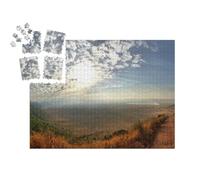 puzzleYOU : Smart Sorted® | Puzzle Photo 1000 pièces « Panorama du cratère du Ngorongoro avec Un Ciel Bleu et ensoleillé »