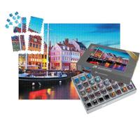 puzzleYOU : Smart Sorted® | Puzzle Photo 1000 pièces « Panorama du Soir sur la jetée de Nyhavn, Copenhague, Danemark »