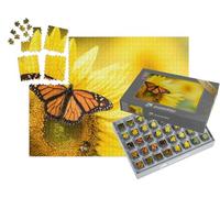 puzzleYOU : Smart Sorted® | Puzzle Photo 1000 pièces « Papillon monarque, Danaus Plexippus, sur Un Tournesol »