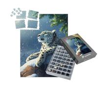 puzzleYOU : Smart Sorted® | Puzzle Photo 1000 pièces « Pattes de léopard dans la Neige poudreuse »