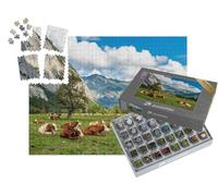 puzzleYOU : Smart Sorted® | Puzzle Photo 1000 pièces « Pâturage pour Vaches et érables à l'Ahornboden, Montagnes du Karwendel, Tyrol »
