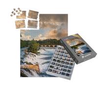 puzzleYOU : Smart Sorted® | Puzzle Photo 1000 pièces « Paysage aux Chutes du Rhin avec viaduc ferroviaire, Canton de Schaffhouse, Suisse »