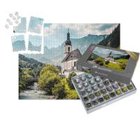 puzzleYOU : Smart Sorted® | Puzzle Photo 1000 pièces « Paysage dans Les Alpes avec l'église Saint-Sébastien »