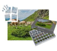 puzzleYOU : Smart Sorted® | Puzzle Photo 1000 pièces « Paysage de Montagne avec des Vaches dans Les Pyrénées françaises, France »