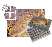 puzzleYOU : Smart Sorted® | Puzzle Photo 1000 pièces « Paysage d'hiver avec Neige et Coucher de Soleil »