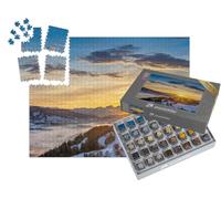 puzzleYOU : Smart Sorted® | Puzzle Photo 1000 pièces « Paysage Hivernal au Coucher du Soleil sur la forêt de Bregenz »