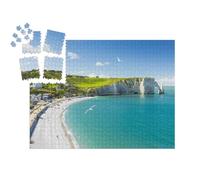 puzzleYOU : Smart Sorted® | Puzzle Photo 1000 pièces « Paysage panoramique pittoresque sur Les falaises d'Etretat, Normandie, France »
