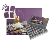 puzzleYOU : Smart Sorted® | Puzzle Photo 1000 pièces « Pendule en Cristal d'améthyste, Pierres runiques, Bougies en Cire d'abeille, ésotérisme »