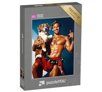 puzzleYOU : Smart Sorted® | Puzzle Photo 1000 pièces « Père Noël Sexy avec Son Meilleur ami »