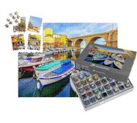 puzzleYOU : Smart Sorted® | Puzzle Photo 1000 pièces « Petit Port de pêche Vallon des Auffes avec des Maisons Traditionnelles pittoresques et des Bateaux, Marseille »