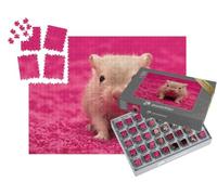 puzzleYOU : Smart Sorted® | Puzzle Photo 1000 pièces « Petite Souris du désert curieuse sur Tapis Rose Douillet »