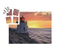 puzzleYOU : Smart Sorted® | Puzzle Photo 1000 pièces « Phare au Coucher du Soleil à Orange »