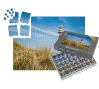 puzzleYOU : Smart Sorted® | Puzzle Photo 1000 pièces « Phare sur la côte de la mer du Nord par Une journée ensoleillée, Belgique »