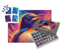 puzzleYOU : Smart Sorted® | Puzzle Photo 1000 pièces « Pingouin aux Couleurs Vives riant »