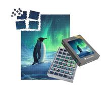 puzzleYOU : Smart Sorted® | Puzzle Photo 1000 pièces « Pingouin sous Le Charme des aurores boréales »