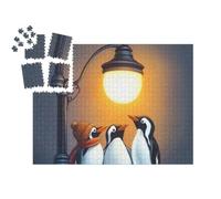 puzzleYOU : Smart Sorted® | Puzzle Photo 1000 pièces « Pingouins sous Un lampadaire »