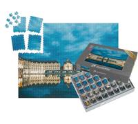 puzzleYOU : Smart Sorted® | Puzzle Photo 1000 pièces « Place de la Bourse avec reflet dans Le Miroir d'eau et Tramway à Bordeaux, France »
